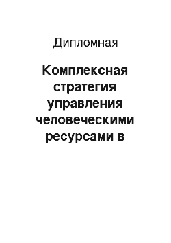 Дипломная: Комплексная стратегия управления человеческими ресурсами в гостинице ООО «Центр Бронированию Плаза-Юг»