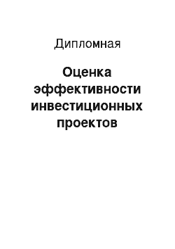 Дипломная: Оценка эффективности инвестиционных проектов