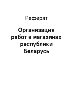 Реферат: Организация работ в магазинах республики Беларусь