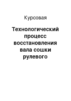 Курсовая: Технологический процесс восстановления вала сошки рулевого механизма с роликом в сборе