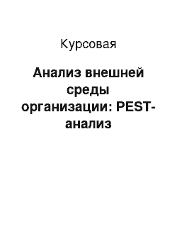 Курсовая: Анализ внешней среды организации: PEST-анализ