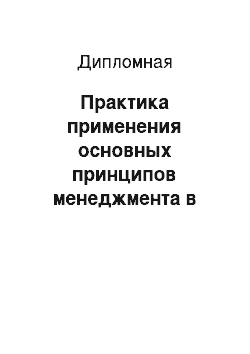 Дипломная: Практика применения основных принципов менеджмента в управлении ООО «Силен» сети Позитроника