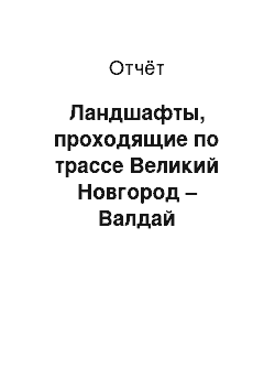 Отчёт: Ландшафты, проходящие по трассе Великий Новгород – Валдай