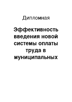 Дипломная: Эффективность введения новой системы оплаты труда в муниципальных образовательных учреждениях на примере МОУ СОШ № 8