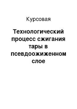 Курсовая: Технологический процесс сжигания тары в псевдоожиженном слое