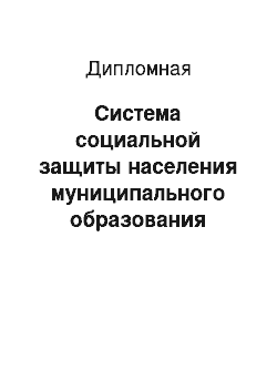 Дипломная: Система социальной защиты населения муниципального образования