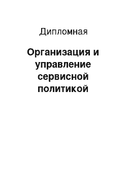 Дипломная: Организация и управление сервисной политикой