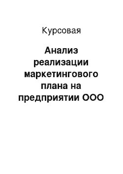 Курсовая: Анализ реализации маркетингового плана на предприятии ООО «Профиль» г. Набережные Челны