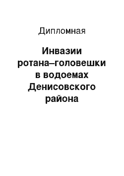 Дипломная: Инвазии ротана–головешки в водоемах Денисовского района