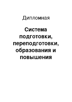 Дипломная: Система подготовки, переподготовки, образования и повышения квалификация персонала в организации