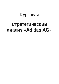 Курсовая: Стратегический анализ «Adidas AG»