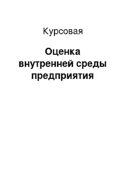 Курсовая: Оценка внутренней среды предприятия