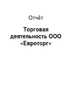 Отчёт: Торговая деятельность ООО «Евроторг»