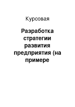 Курсовая: Разработка стратегии развития предприятия (на примере организации ООО «Мегаполис» ресторан «Нихао»)