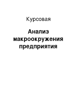 Курсовая: Анализ макроокружения предприятия