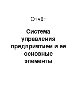 Отчёт: Система управления предприятием и ее основные элементы