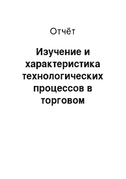 Отчёт: Изучение и характеристика технологических процессов в торговом предприятии «СуперСтрой»