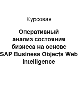 Курсовая: Оперативный анализ состояния бизнеса на основе SAP Business Objects Web Intelligence