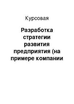 Курсовая: Разработка стратегии развития предприятия (на примере компании ООО «Интер-Зет»)