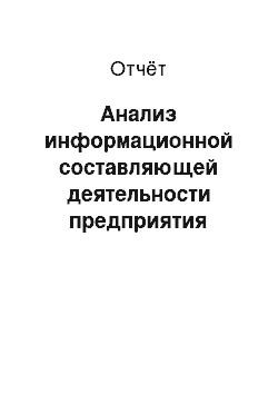 Отчёт: Анализ информационной составляющей деятельности предприятия