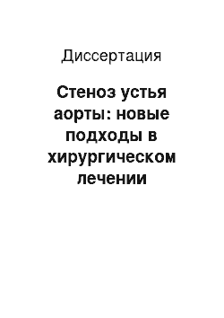 Диссертация: Стеноз устья аорты: новые подходы в хирургическом лечении