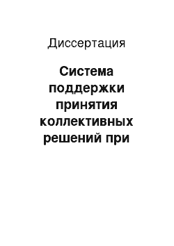 Диссертация: Система поддержки принятия коллективных решений при управлении взаимодействующими деловыми процессами в промышленности