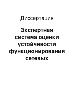 Диссертация: Экспертная система оценки устойчивости функционирования сетевых информационных систем при негативных внешних воздействиях