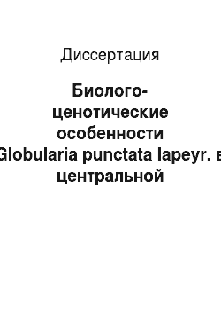 Диссертация: Биолого-ценотические особенности Globularia punctata lapeyr. в центральной части Приволжской возвышенности