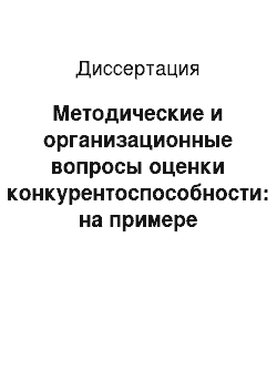 Диссертация: Методические и организационные вопросы оценки конкурентоспособности: на примере промышленных и экономических объектов