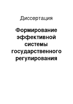 Диссертация: Формирование эффективной системы государственного регулирования внешнеэкономической деятельности на новом этапе интеграции России в мировую экономику