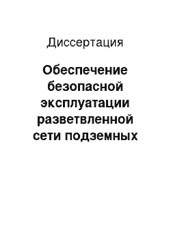 Диссертация: Обеспечение безопасной эксплуатации разветвленной сети подземных технологических трубопроводов