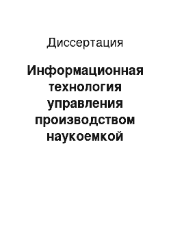 Диссертация: Информационная технология управления производством наукоемкой продукции на основе диссимметрии