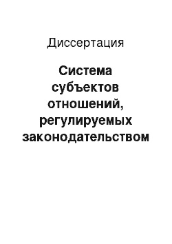 Диссертация: Система субъектов отношений, регулируемых законодательством о защите прав потребителей