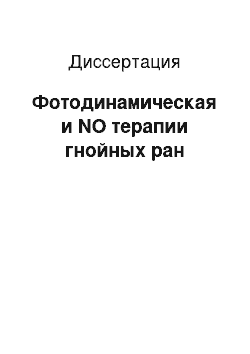 Диссертация: Фотодинамическая и NO терапии гнойных ран