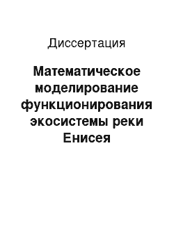 Диссертация: Математическое моделирование функционирования экосистемы реки Енисея