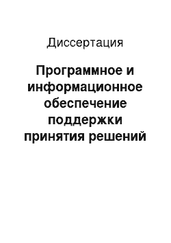 Диссертация: Программное и информационное обеспечение поддержки принятия решений при определении направлений развития угольной промышленности