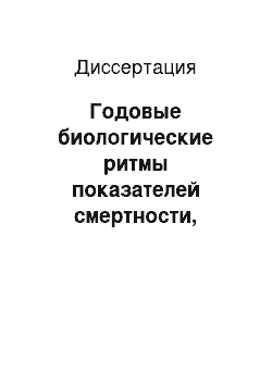 Диссертация: Годовые биологические ритмы показателей смертности, характера течения острых и хронических форм ишемической болезни сердца и эффективности лечения