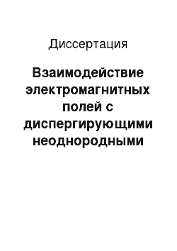 Диссертация: Взаимодействие электромагнитных полей с диспергирующими неоднородными средами. Расчет пондеромоторных сил