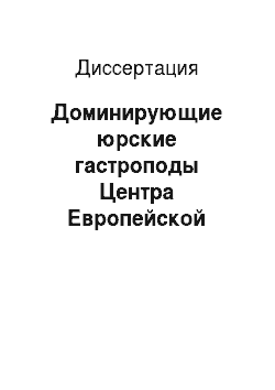 Диссертация: Доминирующие юрские гастроподы Центра Европейской России