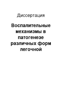 Диссертация: Воспалительные механизмы в патогенезе различных форм легочной гипертензии