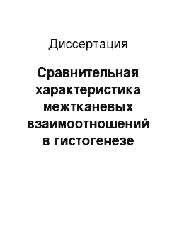 Диссертация: Сравнительная характеристика межтканевых взаимоотношений в гистогенезе желчного пузыря при хронических холециститах