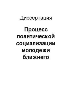 Диссертация: Процесс политической социализации молодежи ближнего зарубежья в социально-политических условиях современной России