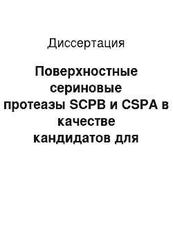 Диссертация: Поверхностные сериновые протеазы SCPB и CSPA в качестве кандидатов для создания вакцин против Streptococcus Agalactiae