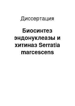 Диссертация: Биосинтез эндонуклеазы и хитиназ Serratia marcescens