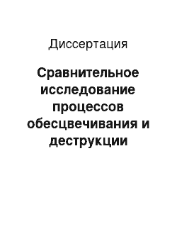 Диссертация: Сравнительное исследование процессов обесцвечивания и деструкции красителей