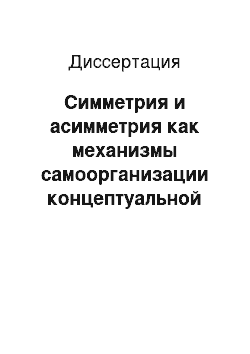 Диссертация: Симметрия и асимметрия как механизмы самоорганизации концептуальной оппозиции