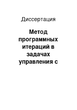 Диссертация: Метод программных итераций в задачах управления с информационной памятью