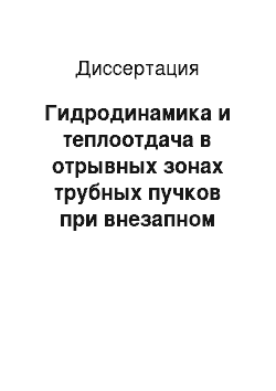 Диссертация: Гидродинамика и теплоотдача в отрывных зонах трубных пучков при внезапном расширении канала