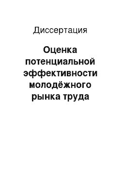 Диссертация: Оценка потенциальной эффективности молодёжного рынка труда