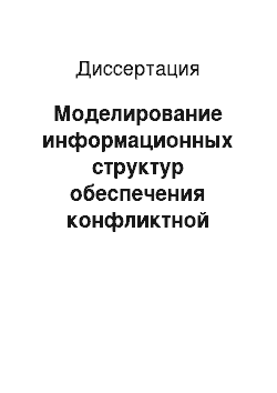 Диссертация: Моделирование информационных структур обеспечения конфликтной устойчивости взаимодействия организационно-технических систем